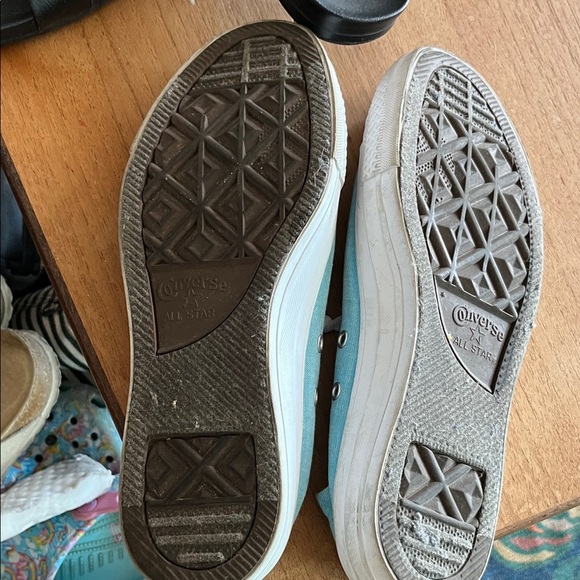 Converse Chucks Aqua Canvas Sneakers Shoreline Low Top Slip on Size 10 - Picture 4 of 5